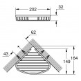 Полочка-корзинка одинарная, угловая Grohe Bau Cosmopolitan 40664001