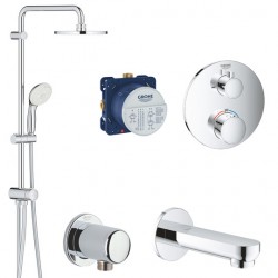 Душевая система скрытого монтажа с термостатом, с изливом Grohe Grohtherm 24077389