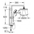 Душевая система настенного монтажа со смесителем для ванны Grohe BauEdge New 23604394 (NB0070)