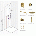 Душевая система скрытого монтажа со смесителем Kludi Bozz 38736N076 (7 в 1) золото брашированное