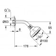 Верхний душ 3 режима струи Grohe Tempesta New 26088001