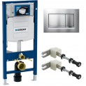 Инсталляция Geberit Duofix для подвесного унитаза UP320 Sigma 12см, панель смыва для инсталляции Sigma 30 хром матовый 111.300.00.5-115.883.JQ.1