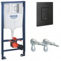 Инсталляция для подвесного унитаза Grohe Rapid Sl 38772BL2 (39939000) черная матовая панель смыва (не оставляет отпечатков пальцев)