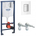 Инсталляция для подвесного унитаза Grohe Rapid Sl 38772LS0 белая стеклянная панель смыва