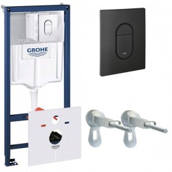 Инсталляция для подвесного унитаза Grohe Rapid Sl 38929KF0 черная матовая панель смыва (не оставляет отпечатков пальцев)