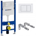 Инсталляция Geberit Duofix для подвесного унитаза UP100 Delta 12см, панель смыва для инсталляции Delta 458.163.11.1