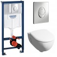 Комплект инсталляция Grohe 38721001 с подвесным унитазом безободковым Geberit Renova Premium 500.800.00.1 (38800001)