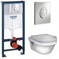 Комплект инсталляция Grohe 38721001 с подвесным унитазом безободковым Gustavsberg Hygienic Flush 5G84HR01 (385G8001)