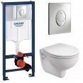 Комплект инсталляция Grohe 38721001 с подвесным унитазом Geberit Rekord K93100000 (38931001)