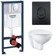 Комплект инсталляция Grohe 38721BL1 с подвесным унитазом безободковым Bau Ceramic 39351000 39586BL1 (39586BL1)