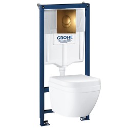 Комплект инсталляция Grohe 38721BR1 с подвесным унитазом безободковым Euro Ceramic 39328000 39554000 (38328BR2)