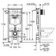 Комплект инсталляция Grohe 38772P00 с подвесным унитазом безободковым Bau Ceramic 39351000 хром матовый (38427P00)