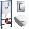 Комплект инсталляция Grohe 38772001 с подвесным унитазом безободковым Geberit Renova Premium 500.800.00.1 (38800000)