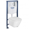 Комплект инсталляция Grohe 38772001 с подвесным унитазом безободковым Roca The Gap 34647L000 (3834647L)