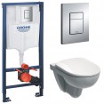 Комплект инсталляция Grohe 38772001 с подвесным унитазом безободковым Geberit Selnova 500.265.01.1 (38265000)