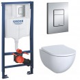 Комплект инсталляция Grohe 38772001 с подвесным унитазом безободковым Geberit Acanto 500.600.01.2 (38600000)