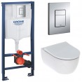 Комплект инсталляция Grohe 38772001 с подвесным унитазом безободковым Geberit iCon 500.784.01.1 (38784000)