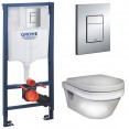 Комплект инсталляция Grohe 38772001 с подвесным унитазом безободковым Gustavsberg Hygienic Flush 5G84HR01 (385G8000)