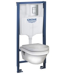 Комплект инсталляция Grohe 38772001 с подвесным унитазом безободковым Gustavsberg Hygienic Flush 5G84HR01 (385G8000)