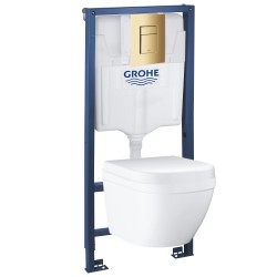 Комплект инсталляция Grohe 38772GL1 с подвесным унитазом безободковым Euro Ceramic 39328000 39554000 (38328GL3)