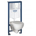 Комплект инсталляция Grohe 38772SH1 с подвесным унитазом безободковым Villeroy&Boch O.novo 5660HR01 белая панель смыва (385HRSH0)