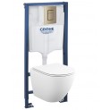 39102EN1 Инсталляция Grohe 38772EN0 в комплекте с унитазом безободковым (панель смыва никель матовый)