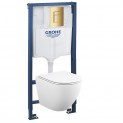 39102GL1 Инсталляция Grohe 38772GL1 в комплекте с унитазом безободковым (золотая глянцевая панель смыва)