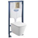 39302EN1 Инсталляция Grohe 38772EN0 в комплекте с унитазом безободковым (панель смыва никель матовый)
