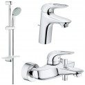Комплект для ванной со смесителем Grohe Eurostyle New 124416 (33591003,33558003,27926000)