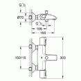 Комплект для ванной с термостатом Grohe Eurosmart Grohtherm 1000 34155-32467 (34155003,32467003,27926001)