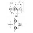 Смеситель для душа с подключением шланга Grohe Bauloop New 23633001