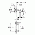 Смеситель для душа с душевым гарнитуром Grohe BauClassic 3286727799