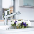 Смеситель для кухни с выдвижным изливом Grohe Eurodisc Cosmopolitan 32257002