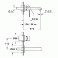 Смеситель для раковины настенный встраиваемый Grohe Eurostyle Cosmopolitan 19571002