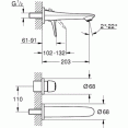 Смеситель для раковины настенный встраиваемый Grohe Eurostyle New 19571003