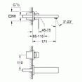 Смеситель для раковины настенный встраиваемый Grohe Eurocube 19895000