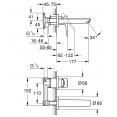 Смеситель для раковины настенный встраиваемый Grohe BauLoop 20289001