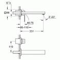 Смеситель для раковины настенный встраиваемый Grohe Eurocube 23447000