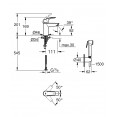 Смеситель для раковины с душем с минибиде лейкой Grohe Eurosmart 23124003