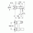 Смеситель для ванны с изливом Grohe Eurocube 23140000